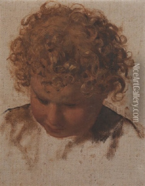 Kinderkopf Oil Painting - Albert Anker