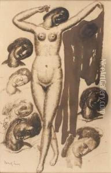 Etude De Femme Nue Oil Painting - Jules Oury, Dit Marcel-Lenoir