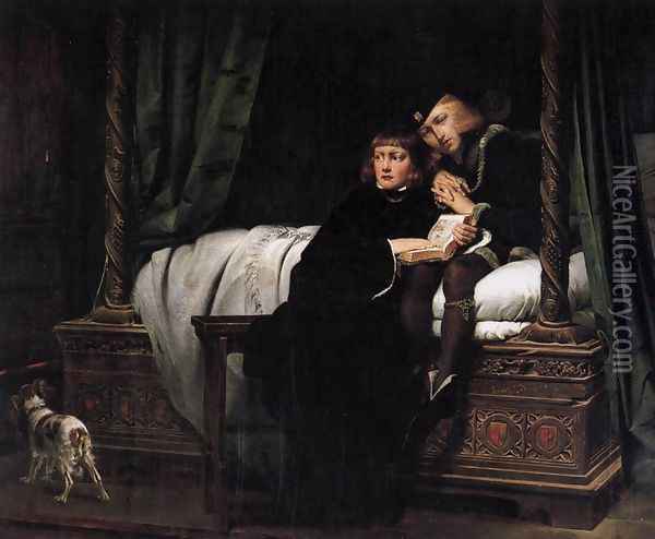 The Death of the Sons of King Edward in the Tower 1831 Oil Painting - Paul Delaroche