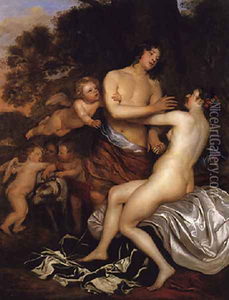 Venus and Adonis Oil Painting - Jan Mytens