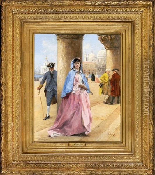 Courtisane A Venise Oil Painting - Louis Claude Mouchot