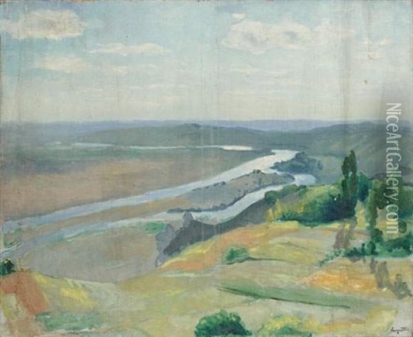 La Seine A Vetheuil Oil Painting - Louis Anquetin