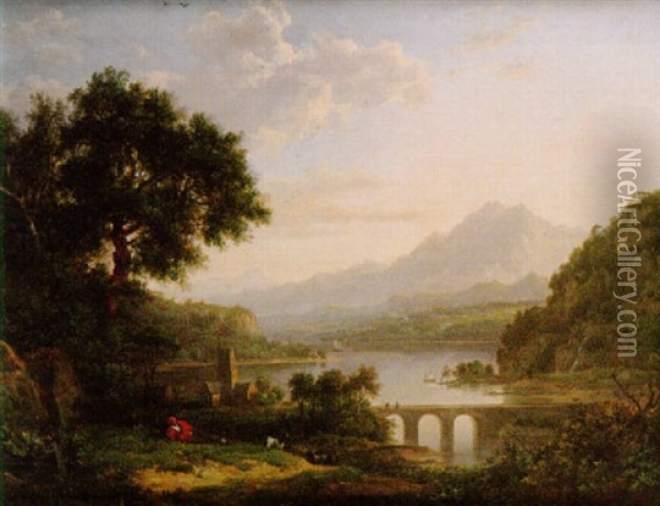 A View Of Kenmore Abbey And Loch Tay Oil Painting - Patrick Nasmyth