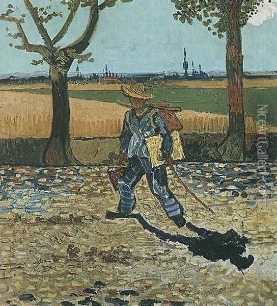 The Painter On His Way To Work Oil Painting - Vincent Van Gogh