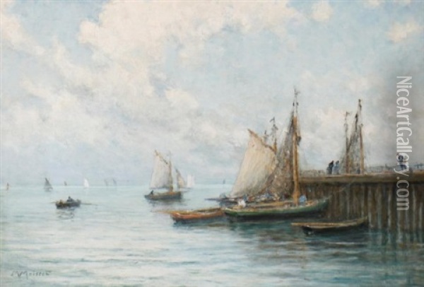 Harbour Scene Oil Painting - Maurice Moisset