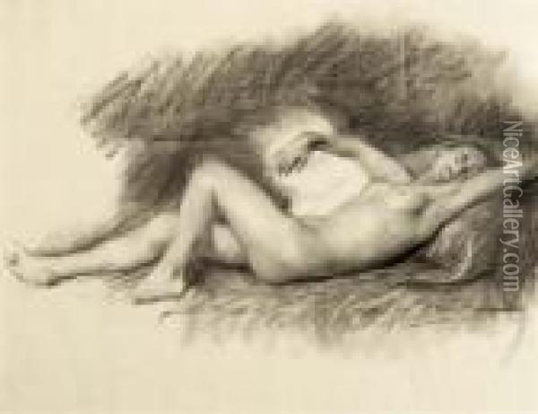 Nudo Sdraiato Oil Painting - Giuseppe Pennasilico