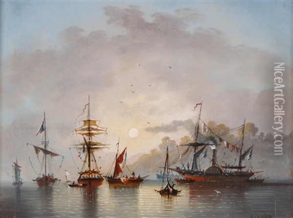 Segelschiffe Oil Painting - Emile Louis Vernier