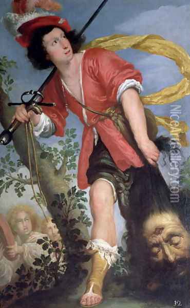 David with the Head of Goliath Oil Painting - Bernardo Strozzi