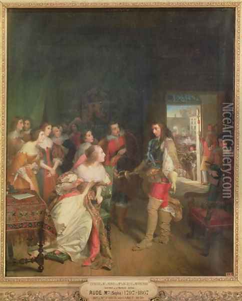 Meeting Between Louis II 1621-86 de Bourbon and Anne-Marie-Louise dOrleans 1627-93 Duchess of Montpensier in 1652 Oil Painting - Sophie Rude