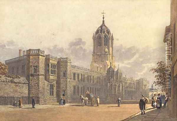 Christ Church College from St. Aldate's, Oxford Oil Painting - George Pyne