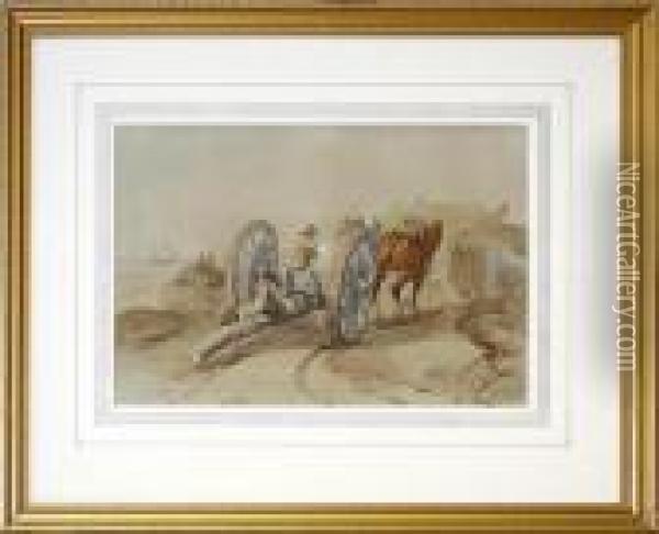 Hauling Timber Oil Painting - John Sell Cotman