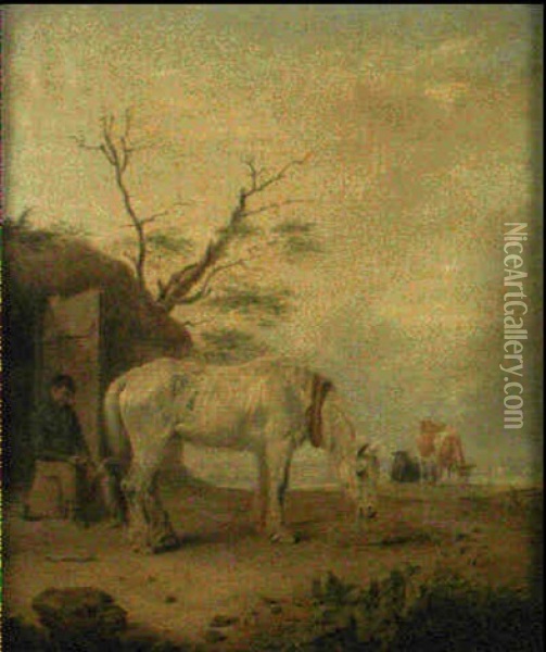 The Old Horse Oil Painting - Edmund Bristow