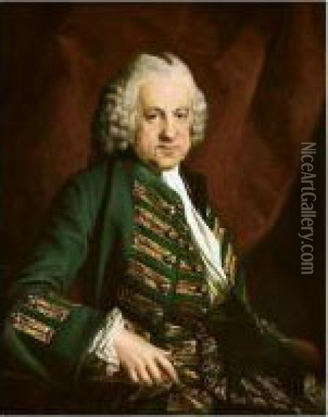 Portrait Of A Gentleman, Called Admiral Hawkins Oil Painting - Francis Coates Jones