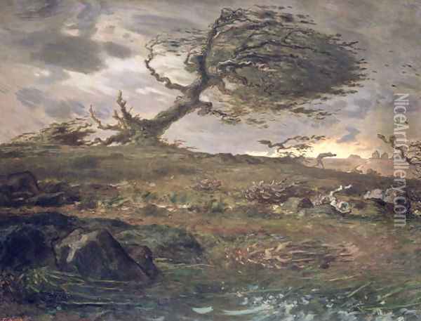 The Gust of Wind, 1871-73 Oil Painting - Jean-Francois Millet