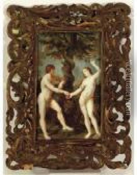 Adam And Eve Near The Tree Of Knowledge Oil Painting - Guido Reni