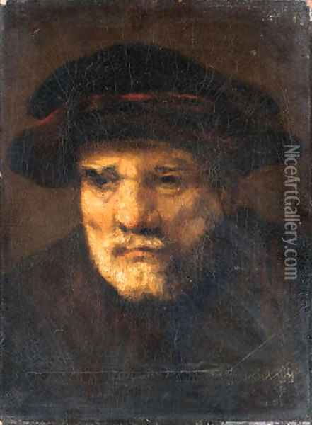Head of a bearded old man Oil Painting - Karel van der Pluym