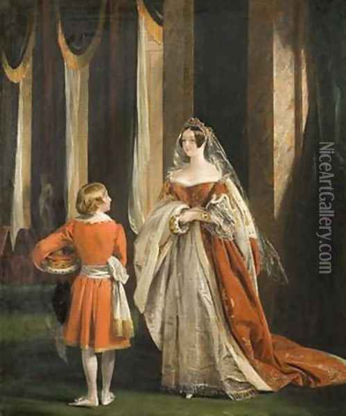 The Duchess of Sutherland in her Coronation Robes 1839 Oil Painting - Charles Robert Leslie