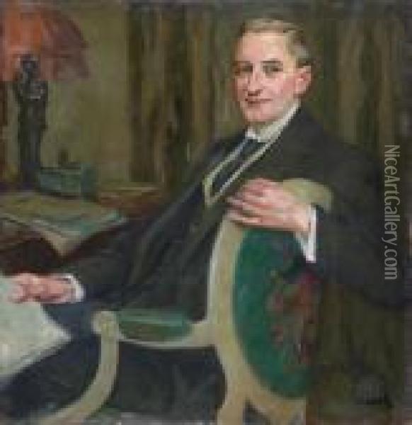 Portrat Of Justzirat Dr. Hermann Steininger Oil Painting - Edward Alfred Cucuel