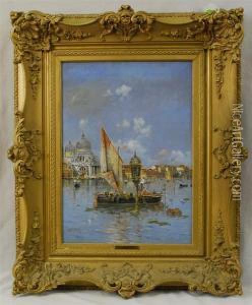 Venetian Canal Oil Painting - Antonio Maria de Reyna