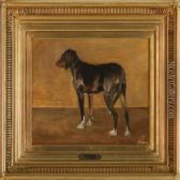A Brown Sporting Dog Oil Painting - Peder Vilhelm Ilsted