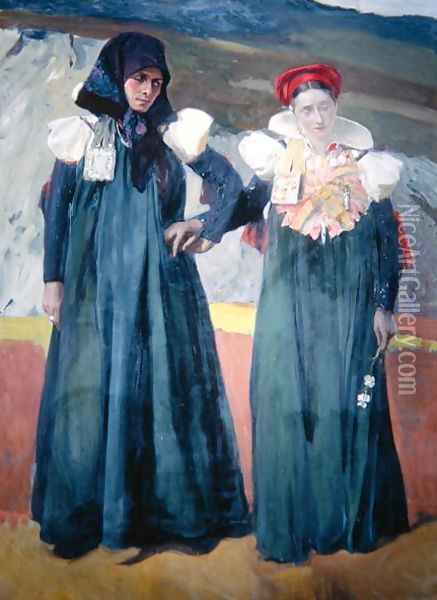 Traditional dress from the Anso Valley, 1914 Oil Painting - Joaquin Sorolla Y Bastida