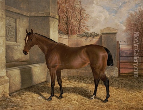 A Portrait Of Hunter Lady Brayles Oil Painting - Robert Nightingale