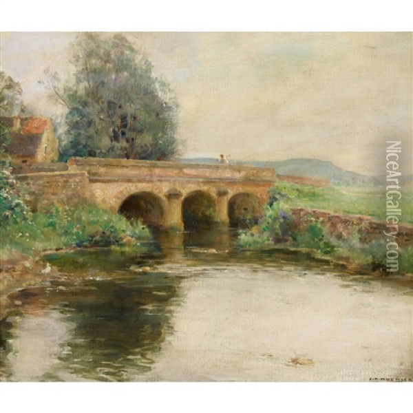 Pont Sur Le Durgeon Pres De Coulevon Oil Painting - Jules Alexis Muenier