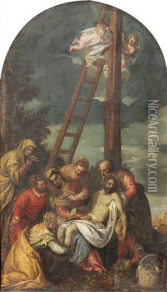 La Deposition Du Christ Oil Painting - Benedetto Carlieri