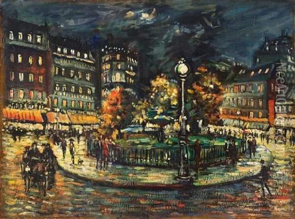 Place Pigalle. Oil Painting - Konstantin Alexeievitch Korovin