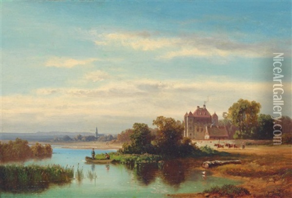 Schlos Possenhofen Oil Painting - Georg Vogl