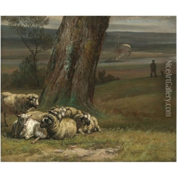 Sauer Ved Elven Oil Painting - Johan Christian Dahl