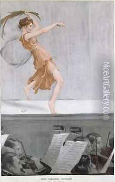Portrait of Isadora Ducan 1877-1927 Oil Painting - Auguste Francois Gorguet