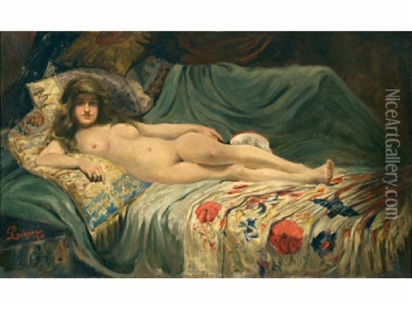 Reclining Nude Oil Painting - Liborio Prosperi