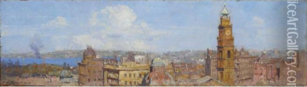 Golden City, Sydney Oil Painting - Arthur Ernest Streeton