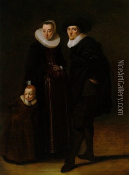 Bildnis Eines Ehepaares Mit Seinem Kind Oil Painting - Gerard van Donck