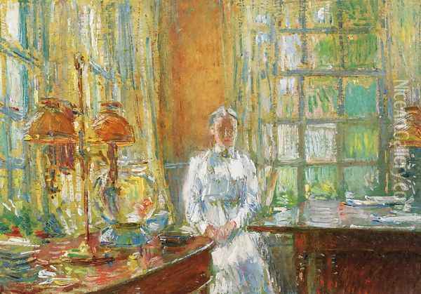 Mrs. Holley of Cos Cob, Connecticut Oil Painting - Childe Hassam