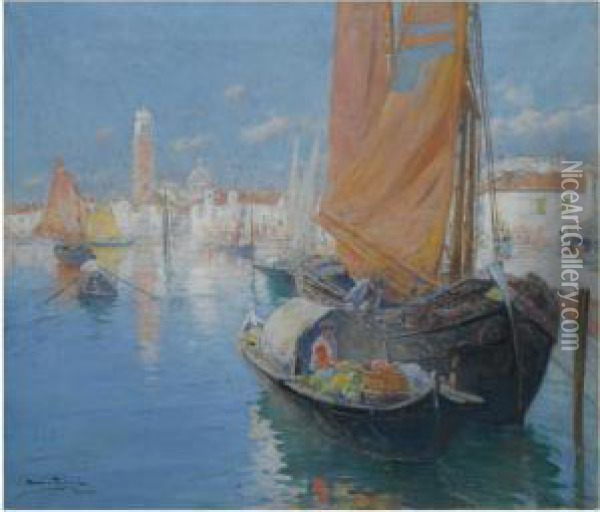 Venecia (venice) Oil Painting - Arcadio Mas Y Fondevila