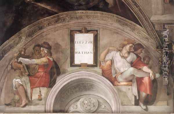 Eleazar - Matthan 1511-12 Oil Painting - Michelangelo Buonarroti