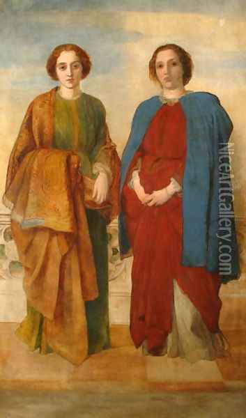 The Sisters, 1856 Oil Painting - George Frederick Watts