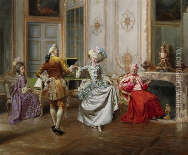 The Minuet Oil Painting - Francois Brunery