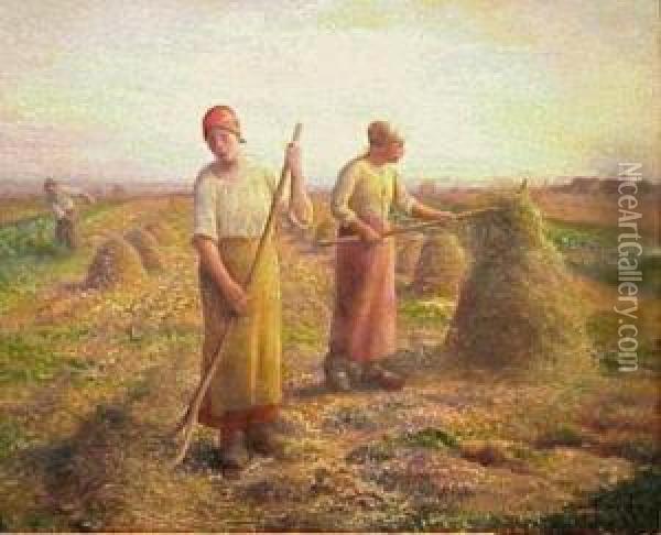 The Harvesters Oil Painting - Aime Perret