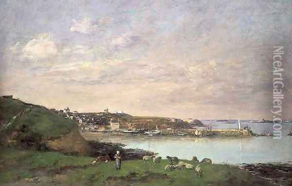 View at Saint-Quay-Portriaux Oil Painting - Eugene Boudin