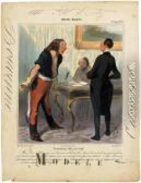 Inventaire Chez Un Veuf Oil Painting - Honore Daumier