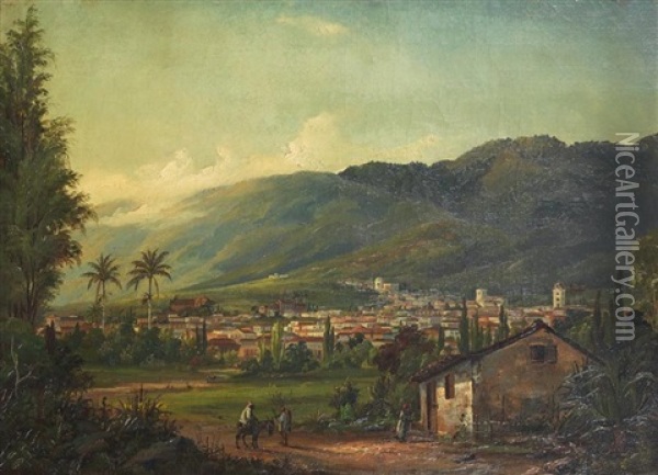 Vue De Caracas Oil Painting - Fritz Siegfried George Melbye