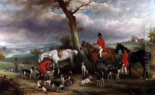 Thomas Wilkinson MFH with the Hurworth Foxhounds Oil Painting - John Snr Ferneley