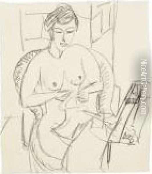 Sitzender Frauenakt Oil Painting - Ernst Ludwig Kirchner