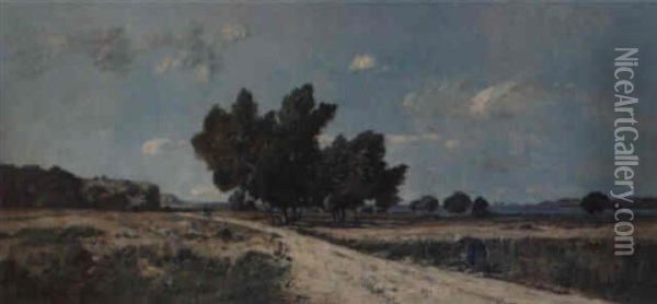 Paysage De La Crau Oil Painting - Paul Camille Guigou