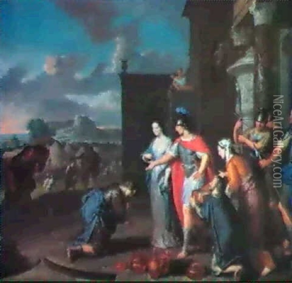 The Continence Of Scipio Oil Painting - Gerard Hoet the Elder