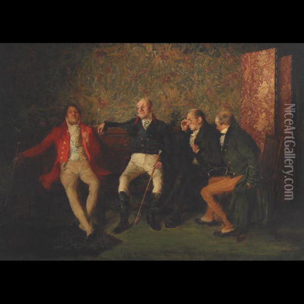Gentlemen In Discussion Oil Painting - George Ogilvy Reid