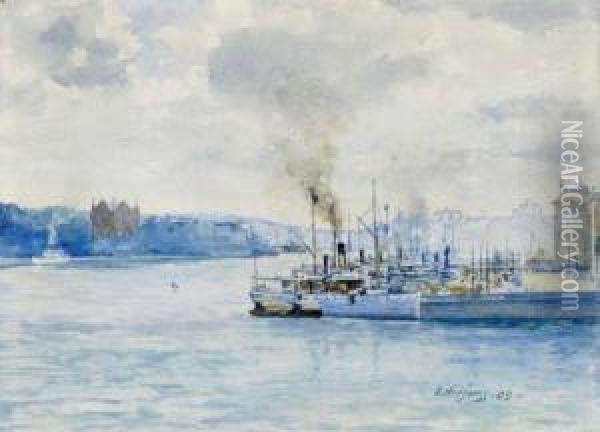 Le Port Oil Painting - Gunnar M. Widforss